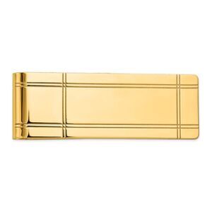 Men's 14k Yellow Gold Fold-Over Grooved Money Clip